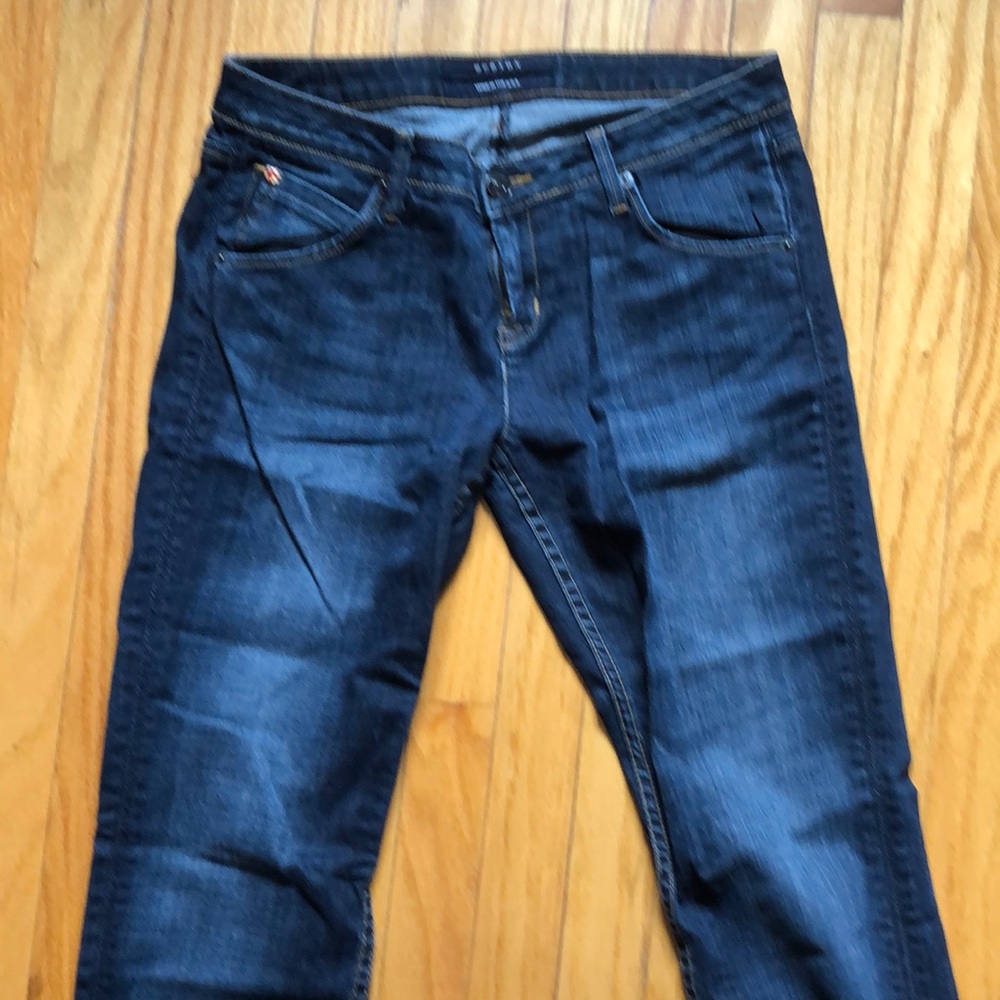 Hudson straight leg jeans.